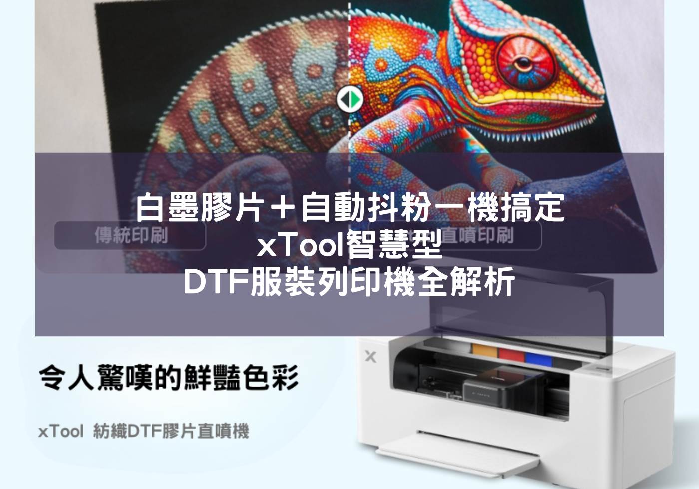 白墨膠片印刷+自動抖粉一機搞定!xTool智慧型DTF服裝列印機全解析